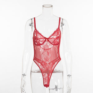 Cryptographic hot sale sheer lace bodysuit women backless transparent mesh bow sexy jumpsuit 2020 catsuit straps bodysuits thong