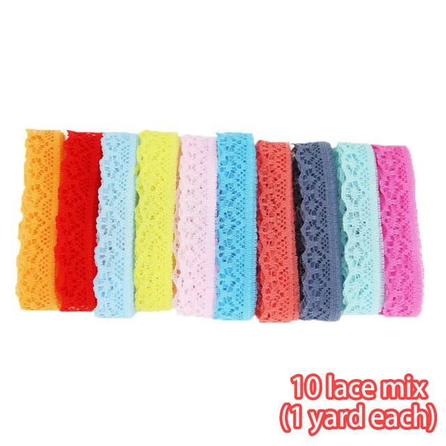 (10 yards/roll) 15mm white lace fabric Webbing Decoration packing Material pink red blue