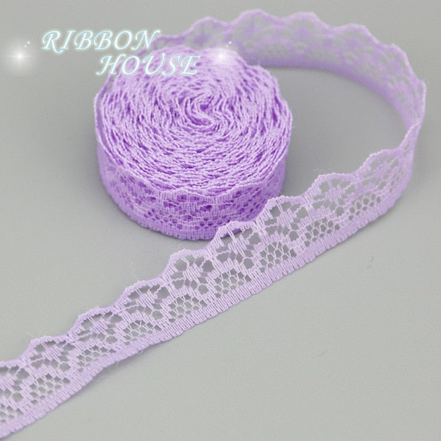 (10 yards/roll) 15mm white lace fabric Webbing Decoration packing Material pink red blue