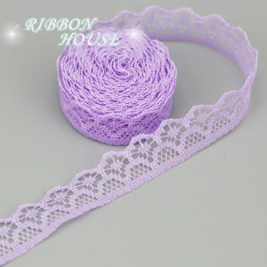 (10 yards/roll) 15mm white lace fabric Webbing Decoration packing Material pink red blue