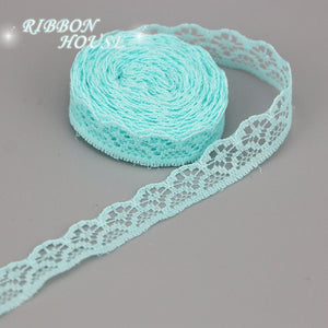 (10 yards/roll) 15mm white lace fabric Webbing Decoration packing Material pink red blue