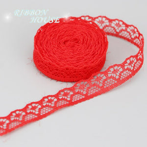(10 yards/roll) 15mm white lace fabric Webbing Decoration packing Material pink red blue
