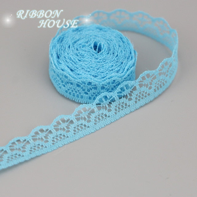 (10 yards/roll) 15mm white lace fabric Webbing Decoration packing Material pink red blue