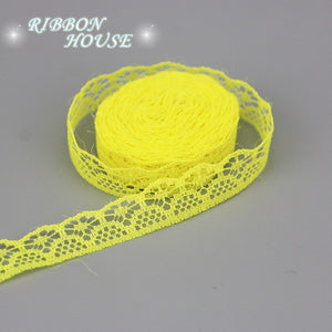 (10 yards/roll) 15mm white lace fabric Webbing Decoration packing Material pink red blue