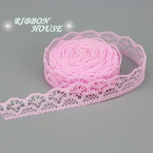 (10 yards/roll) 15mm white lace fabric Webbing Decoration packing Material pink red blue
