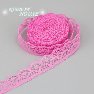 (10 yards/roll) 15mm white lace fabric Webbing Decoration packing Material pink red blue