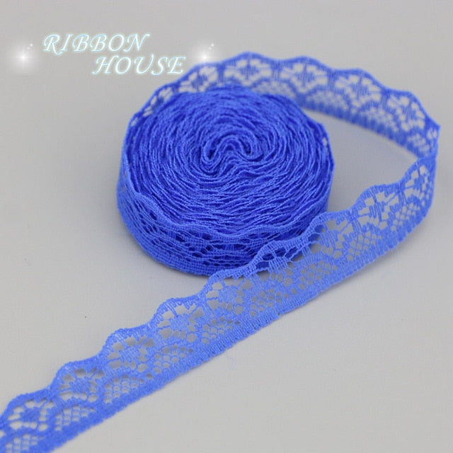 (10 yards/roll) 15mm white lace fabric Webbing Decoration packing Material pink red blue